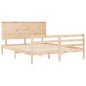 vidaXL Estructura de cama de matrimonio con cabecero madera maciza vidaXL Estructura de cama de matrimonio con cabecero madera maciza