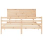 vidaXL Estructura de cama de matrimonio con cabecero madera maciza vidaXL Estructura de cama de matrimonio con cabecero madera maciza