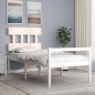 vidaXL Cama para personas mayores con cabecero madera maciza blanco vidaXL Cama para personas mayores con cabecero madera maciza blanco