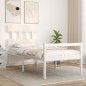 vidaXL Cama para personas mayores con cabecero madera maciza blanco vidaXL Cama para personas mayores con cabecero madera maciza blanco