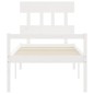 vidaXL Cama para personas mayores con cabecero madera maciza blanco vidaXL Cama para personas mayores con cabecero madera maciza blanco