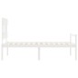 vidaXL Cama para personas mayores con cabecero madera maciza blanco vidaXL Cama para personas mayores con cabecero madera maciza blanco