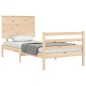 vidaXL Estructura de cama individual con cabecero madera maciza vidaXL Estructura de cama individual con cabecero madera maciza