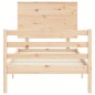 vidaXL Estructura de cama individual con cabecero madera maciza vidaXL Estructura de cama individual con cabecero madera maciza