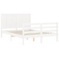vidaXL Estructura de cama con cabecero madera maciza blanco 140x200 cm vidaXL Estructura de cama con cabecero madera maciza blanco 140x200 cm