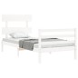 vidaXL Estructura de cama individual con cabecero madera maciza blanco vidaXL Estructura de cama individual con cabecero madera maciza blanco