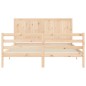 vidaXL Estructura de cama de matrimonio con cabecero madera maciza