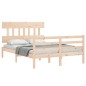 vidaXL Estructura de cama con cabecero madera maciza 140x190 cm