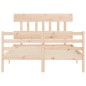 vidaXL Estructura de cama con cabecero madera maciza 140x190 cm