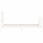 vidaXL Estructura de cama con cabecero madera maciza blanco vidaXL Estructura de cama con cabecero madera maciza blanco