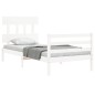 vidaXL Estructura de cama individual con cabecero madera maciza blanco vidaXL Estructura de cama individual con cabecero madera maciza blanco