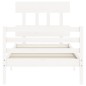 vidaXL Estructura de cama individual con cabecero madera maciza blanco vidaXL Estructura de cama individual con cabecero madera maciza blanco