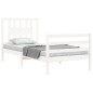 vidaXL Estructura de cama individual con cabecero madera maciza blanco vidaXL Estructura de cama individual con cabecero madera maciza blanco