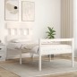 vidaXL Cama para personas mayores con cabecero madera maciza blanco vidaXL Cama para personas mayores con cabecero madera maciza blanco
