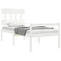 vidaXL Cama para personas mayores con cabecero madera maciza blanco vidaXL Cama para personas mayores con cabecero madera maciza blanco