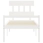 vidaXL Cama para personas mayores con cabecero madera maciza blanco vidaXL Cama para personas mayores con cabecero madera maciza blanco