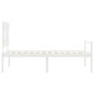 vidaXL Cama para personas mayores con cabecero madera maciza blanco vidaXL Cama para personas mayores con cabecero madera maciza blanco