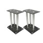Soporte para altavoz, de cristal negro y aluminio, 2 unidades Soporte para altavoz, de cristal negro y aluminio, 2 unidades
