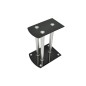Soporte para altavoz, de cristal negro y aluminio, 2 unidades Soporte para altavoz, de cristal negro y aluminio, 2 unidades