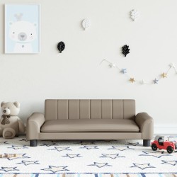 vidaXL Sofá para niños de cuero sintético capuchino 90x53x30 cm