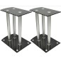 Soporte para altavoz, de cristal negro y aluminio, 2 unidades Soporte para altavoz, de cristal negro y aluminio, 2 unidades