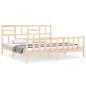 vidaXL Estructura de cama de matrimonio con cabecero madera maciza vidaXL Estructura de cama de matrimonio con cabecero madera maciza
