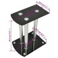 Soporte para altavoz, de cristal negro y aluminio, 2 unidades Soporte para altavoz, de cristal negro y aluminio, 2 unidades