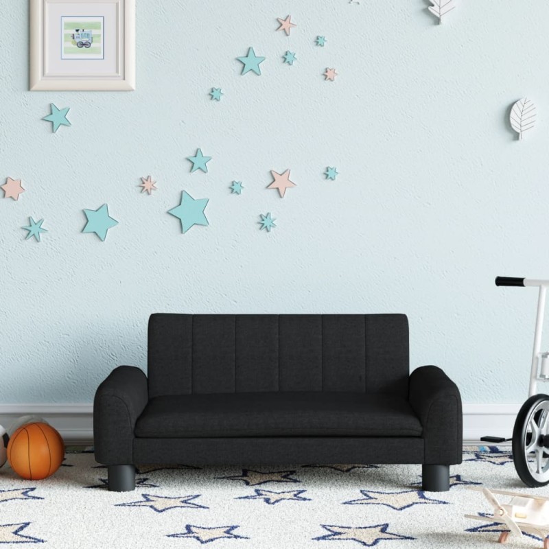 vidaXL Sofá para niños de tela negro 70x45x30 cm vidaXL Sofá para niños de tela negro 70x45x30 cm
