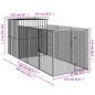 vidaXL Caseta de perros con corral acero galvanizado 165x455x181 cm vidaXL Caseta de perros con corral acero galvanizado 165x455x181 cm
