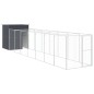 vidaXL Caseta perros con corral acero galvanizado gris 165x863x181 cm