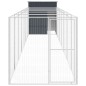 vidaXL Caseta perros con corral acero galvanizado gris 165x863x181 cm