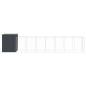 vidaXL Caseta perros con corral acero galvanizado gris 165x863x181 cm