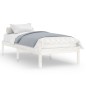 vidaXL Estructura de cama de madera maciza de pino blanco 100x200 cm vidaXL Estructura de cama de madera maciza de pino blanco 100x200 cm