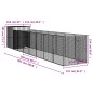 vidaXL Caseta perros con corral acero galvanizado gris 165x863x181 cm