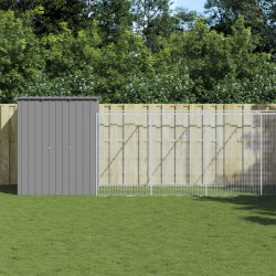 vidaXL Caseta perro corral acero galvanizado gris claro 165x1271x181cm
