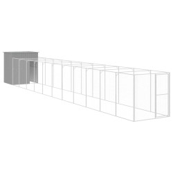 vidaXL Caseta perro corral acero galvanizado gris claro 165x1271x181cm