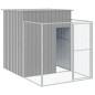 vidaXL Caseta perro corral acero galvanizado gris claro 165x1271x181cm