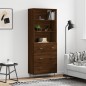vidaXL Aparador alto madera contrachapada marrón roble 69,5x34x180 cm vidaXL Aparador alto madera contrachapada marrón roble 69,5x34x180 cm