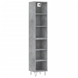 vidaXL Aparador de madera contrachapada gris hormigón 34,5x32,5x180 cm