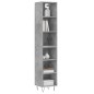 vidaXL Aparador de madera contrachapada gris hormigón 34,5x32,5x180 cm vidaXL Aparador de madera contrachapada gris hormigón 34,5x32,5x180 cm