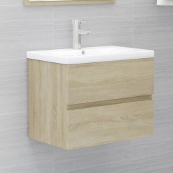 vidaXL Armario de lavabo contrachapada roble Sonoma 60x38,5x45 cm