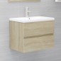 vidaXL Armario de lavabo contrachapada roble Sonoma 60x38,5x45 cm vidaXL Armario de lavabo contrachapada roble Sonoma 60x38,5x45 cm