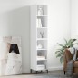 vidaXL Aparador alto contrachapada blanco brillante 34,5x32,5x180 cm vidaXL Aparador alto contrachapada blanco brillante 34,5x32,5x180 cm
