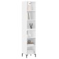 vidaXL Aparador alto contrachapada blanco brillante 34,5x32,5x180 cm vidaXL Aparador alto contrachapada blanco brillante 34,5x32,5x180 cm