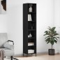 vidaXL Aparador alto madera contrachapada negro 34,5x32,5x180 cm vidaXL Aparador alto madera contrachapada negro 34,5x32,5x180 cm
