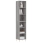 vidaXL Aparador alto madera contrachapada gris Sonoma 34,5x32,5x180 cm vidaXL Aparador alto madera contrachapada gris Sonoma 34,5x32,5x180 cm