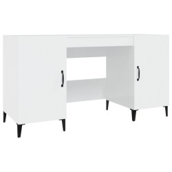 vidaXL Escritorio madera contrachapada blanco brillante 140x50x75 cm