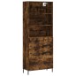 vidaXL Aparador alto madera contrachapada roble ahumado 69,5x34x180 cm