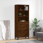 vidaXL Aparador alto madera contrachapada marrón roble 69,5x34x180 cm vidaXL Aparador alto madera contrachapada marrón roble 69,5x34x180 cm