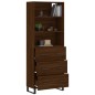 vidaXL Aparador alto madera contrachapada marrón roble 69,5x34x180 cm vidaXL Aparador alto madera contrachapada marrón roble 69,5x34x180 cm